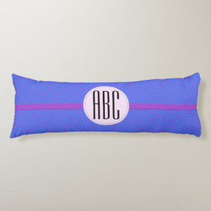 Blue Purple Geometric Personalised Monogram Body Cushion