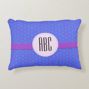 Blue Purple Geometric Personalised Monogram Decorative Cushion