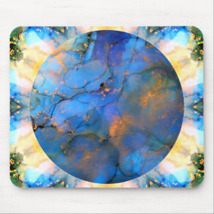 blue purple gold abstract scifi orb earth mouse mat