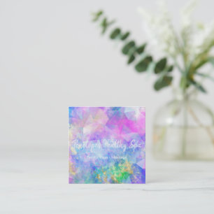 Blue Purple Gold Abstract  Square Business Card
