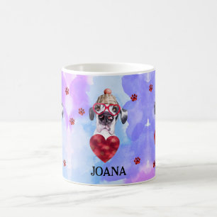Blue Purple Great Dane Valentine's Day Gift Dog Coffee Mug