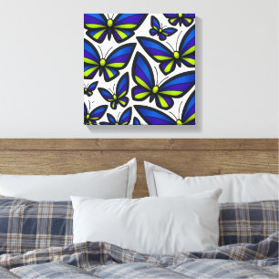 Blue Purple Green Wings Now Canvas Print