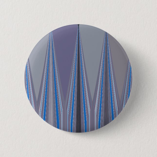 Blue, Purple, Grey Chevron Art Print 6 Cm Round Badge (Front)