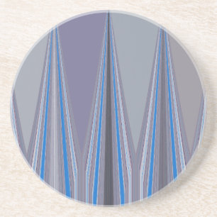 Blue, Purple, Grey Chevron Art Print Coaster