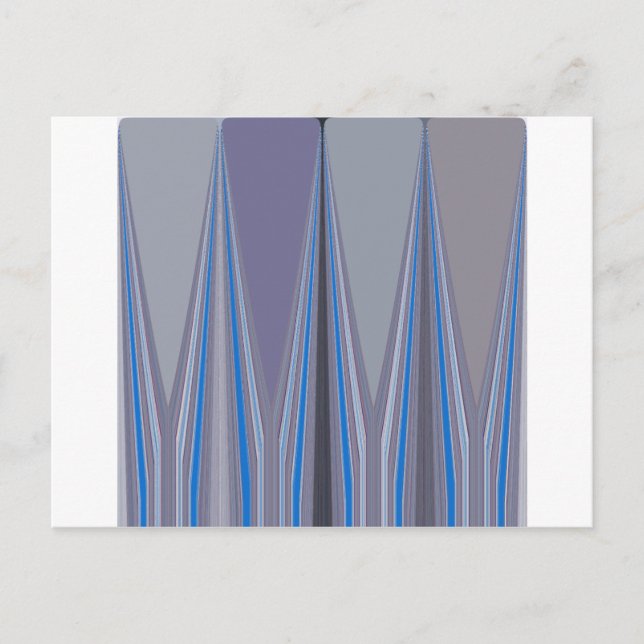 Blue, Purple, Grey Chevron Art Print Postcard (Front)