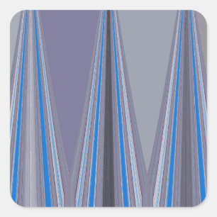 Blue, Purple, Grey Chevron Art Print Square Sticker