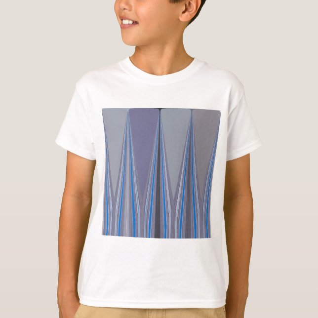 Blue, Purple, Grey Chevron Art Print T-Shirt (Front)
