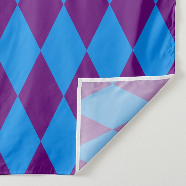 Blue Purple Harlequin Checkered Design  Fabric (Creator Uploaded)