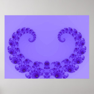 Blue Purple Heart Poster