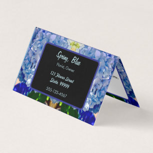 Blue Purple Hydrangeas Bouquets Custom Business Card