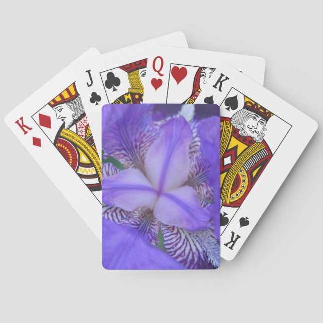 Blue Purple Iris Flower Playing Cards (Back)