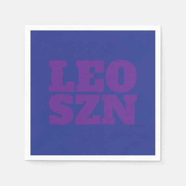 Blue Purple Leo SZN Cool Napkin (Front)
