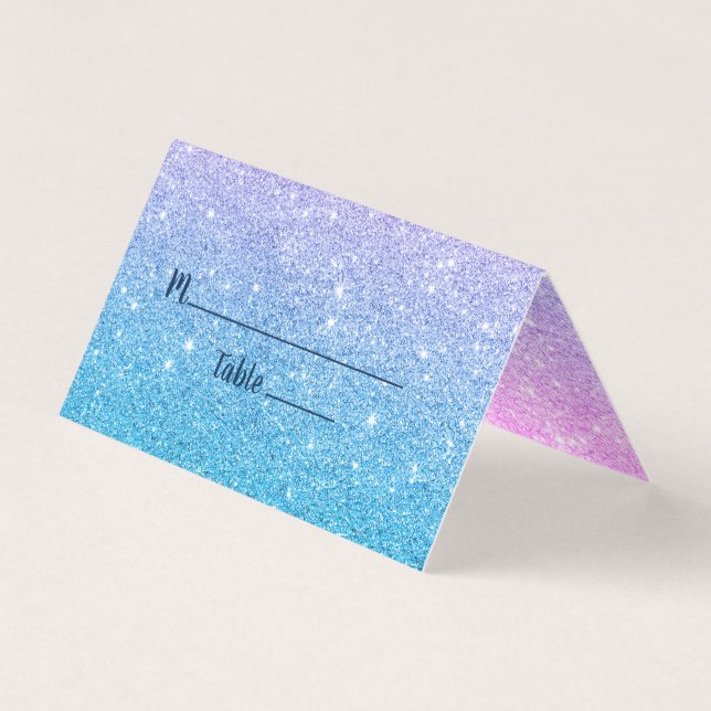 Blue Purple & Light Pink Sparkling Glitter Business Card (Front)