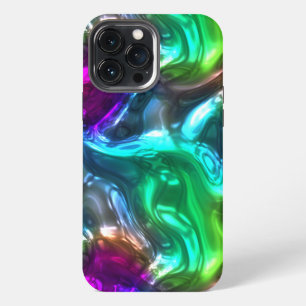 Blue Purple Lime Green Pink 3D Art Pattern iPhone 13 Pro Max Case
