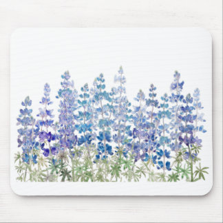 blue purple lupin flowers field horizontal mouse mat