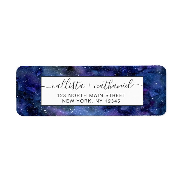 Blue Purple Majestic Starry Nebula Watercolor (Front)