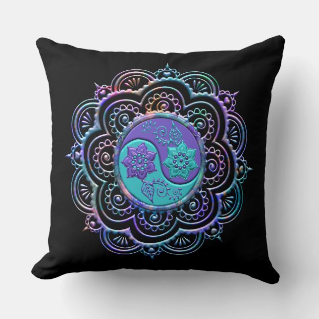 Blue & Purple Mandala Cushion (Front)