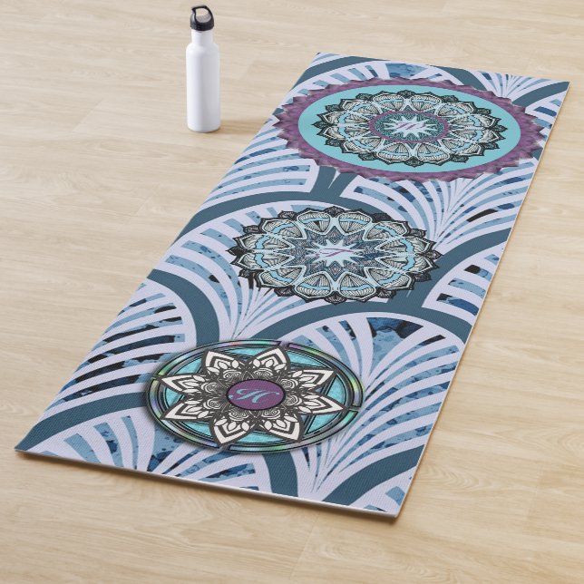Blue Purple Mandalas Personalised Yoga Mat (In Situ)
