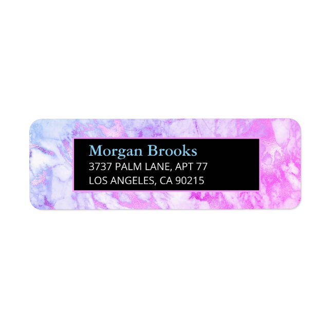 Blue & Purple Marble, Black & Blue Label (Front)