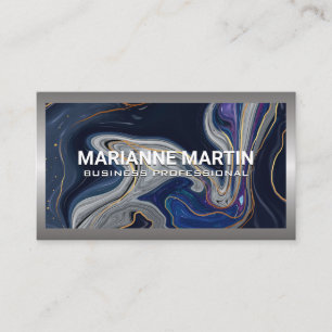 Blue Purple Marble Business Card