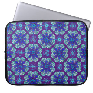 Blue Purple Medallions laptop sleeve