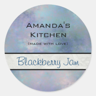 Blue Purple Misty Watercolor Canning Label