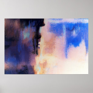 Blue Purple Modern Abstract Art Print: Art Posters