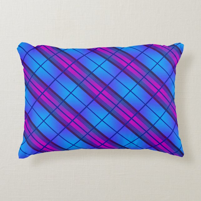 Blue Purple Neon Decorative Cushion (Front)