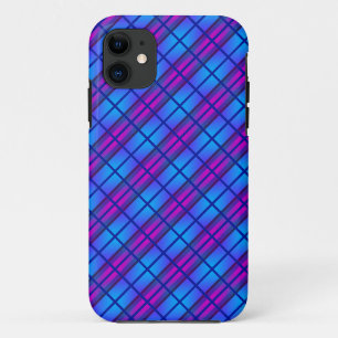 Blue Purple Neon Pattern iPhone 11 Case