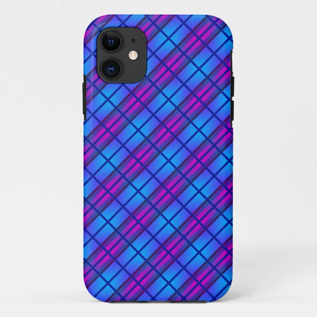 Blue Purple Neon Pattern Case-Mate iPhone Case (Back)