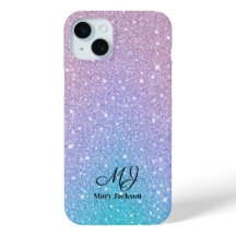 Blue Purple Ombre Glitter Personalised
