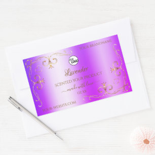 Blue Purple Ombre Gold Ornate Product Labels Logo