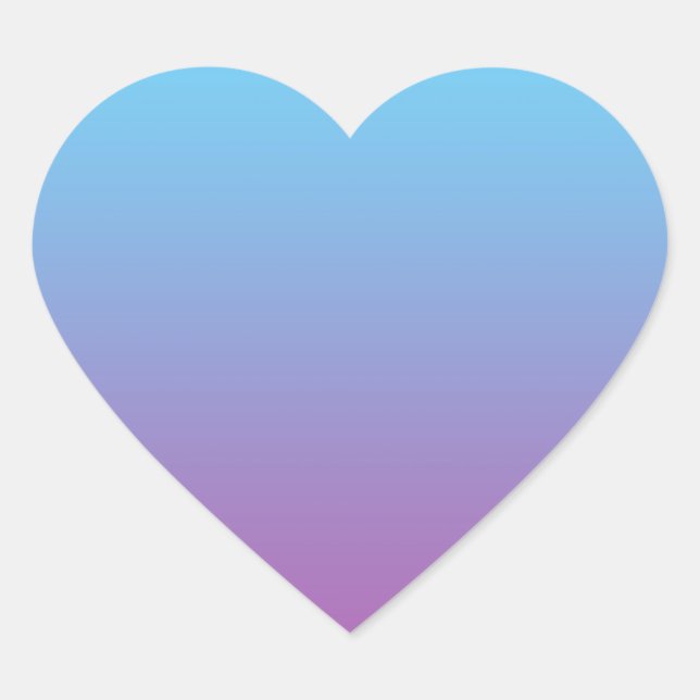Blue & Purple Ombre Heart Sticker (Front)