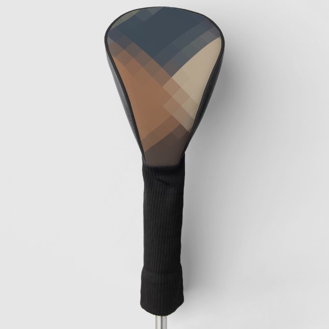Blue Purple Orange Beige Stylish Pattern Golf Head Cover (Front)