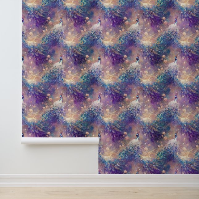 Blue Purple Peacocks Wallpaper (Application)