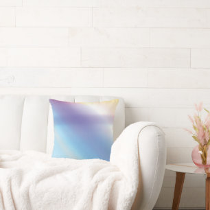 Blue Purple Pink and Yellow Abstract Art Pillow