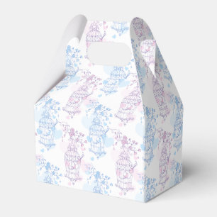 Blue purple pink birdcage wedding favour box