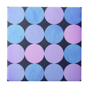 Blue Purple & Pink Circles Tile