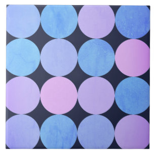 Blue Purple & Pink Circles Tile