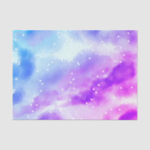 Blue Purple Pink Clouds Abstract Design Tissue Paper