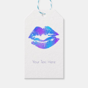 Blue & Purple Pink Fantasy Painted Lips Gift Tags