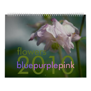 Blue Purple Pink Flowers 2010 Calendar