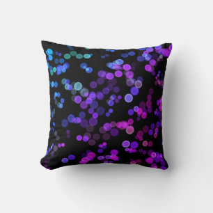 Blue Purple Pink Green Abstract Bubble Pattern Cushion