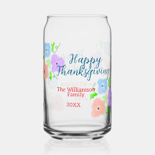 Blue purple pink happy thanksgiving add family n can glass