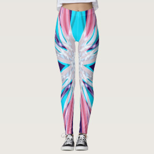 Blue Purple Pink White Winter Snowflake Yoga Gym Leggings