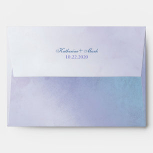 Blue Purple Pre Addressed Wedding Invitation Envelope