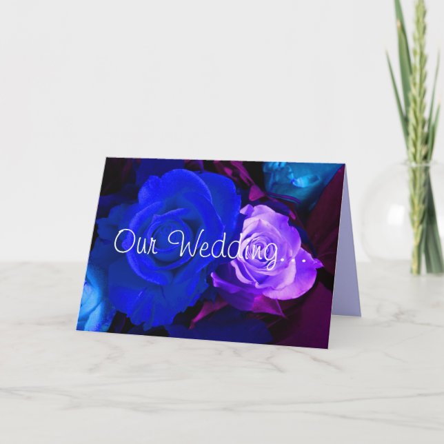 Blue Purple Rose Invitation (Front)