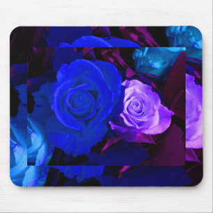 Blue Purple Rose Mouse Mat