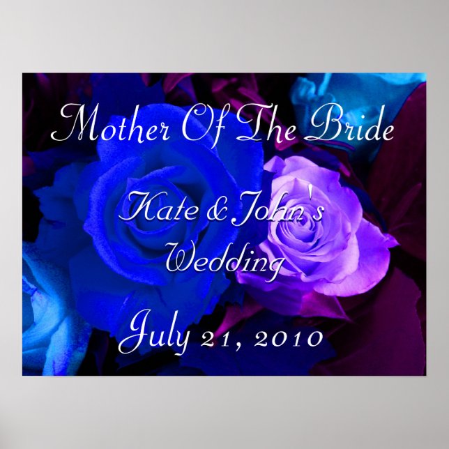 Blue Purple Rose Poster (Front)