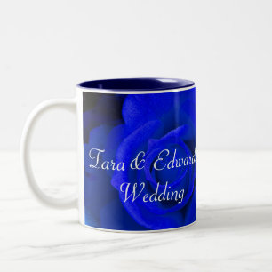 Blue Purple Rose Two-Tone Coffee Mug